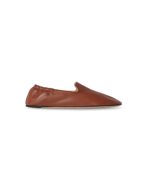 The Row Brown Casa Leather Slippers
