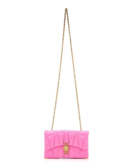 Versace Pink La Vacanza Kleio Leather Mini Bag