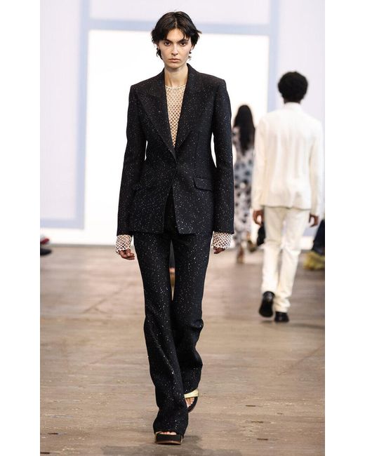 Gabriela Hearst Black Leiva Sequined Wool-blend Blazer
