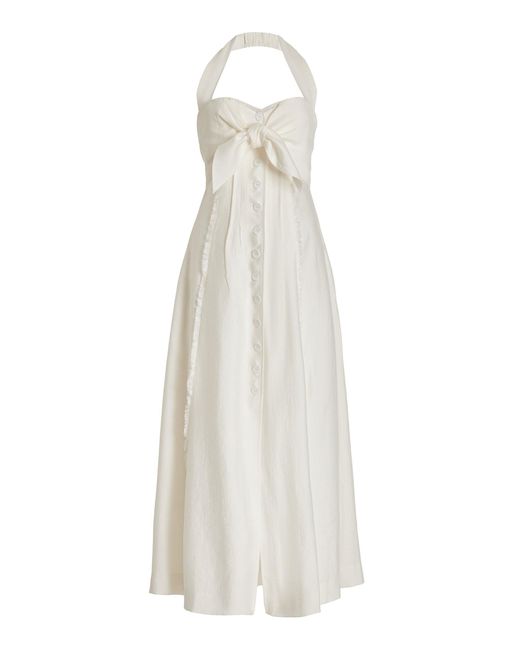 Cult Gaia White Brylie Tie-detailed Midi Dress