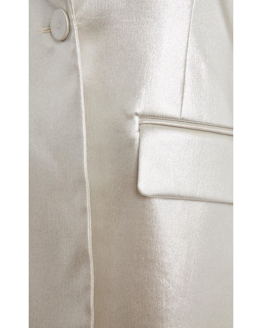 Chloé White Metallic Silk Blazer