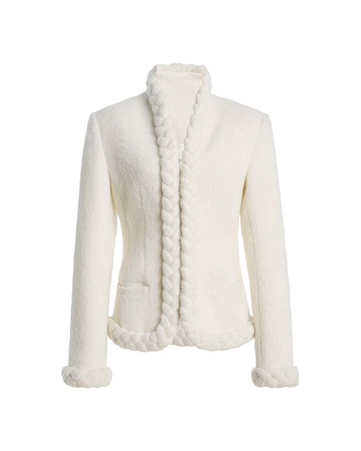 Bevza White Braid Wool-Blend Jacket