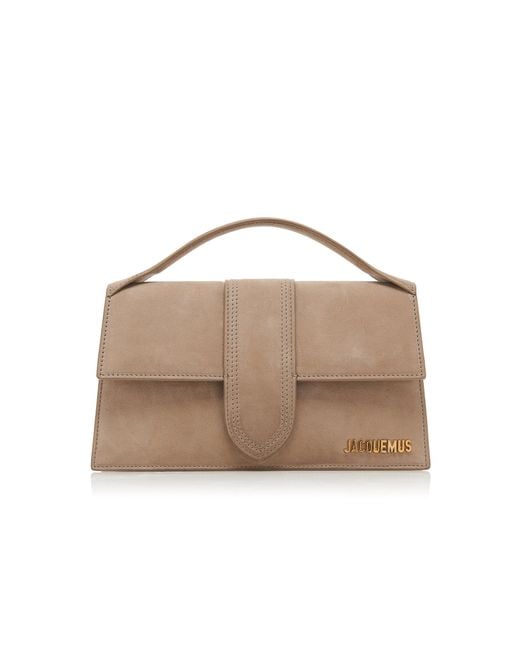 Jacquemus Natural Le Grand Bambino Suede Top Handle Bag
