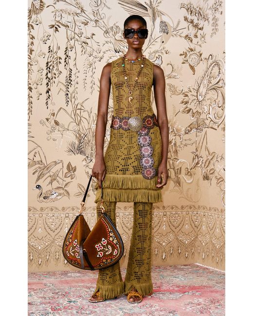 Etro Brown Extra Large Embroiedered Crossbody