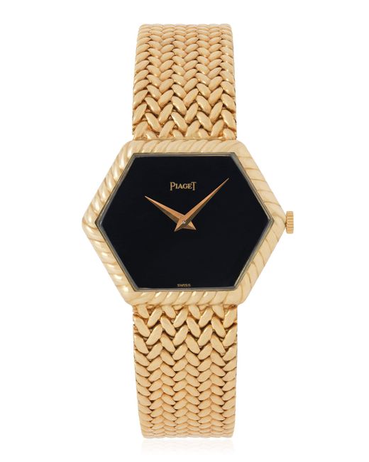 Stephanie Windsor Metallic Vintage Piaget Onyx Vintage Watch