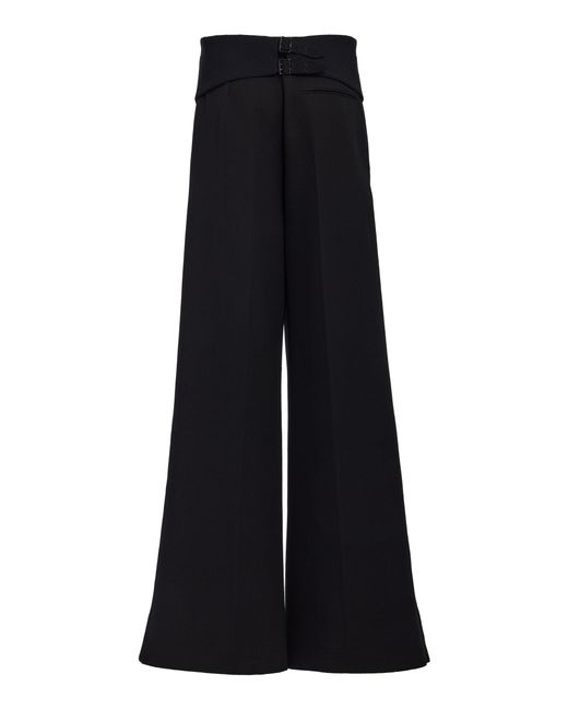 Stella McCartney Black Wool Wide-leg Tuxedo Pants