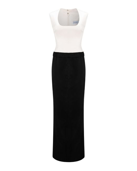 Marmar Halim Black Satin Maxi Dress