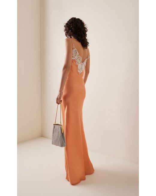 SIR. Danseurs Lace-detailed Silk Slip Dress in White | Lyst