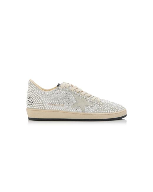 Golden Goose Women's White Ball Star Crystal-embellished Suede