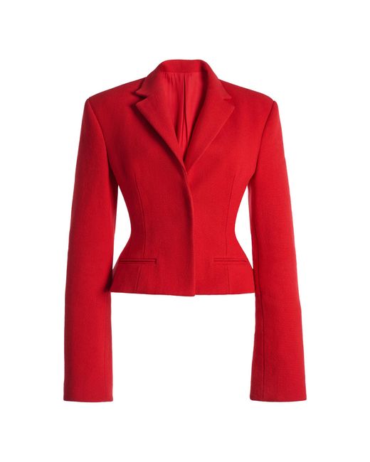 Christopher Esber Red Marnette Cotton-Twill Blazer