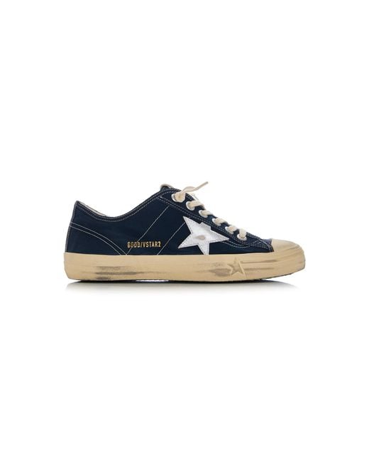 Golden Goose Deluxe Brand Blue V-star 2 Leather-trimmed Denim Sneakers
