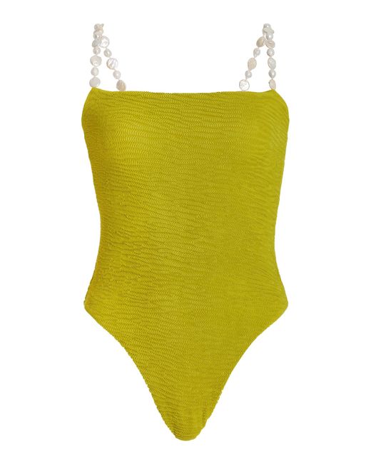 Maygel Coronel Kala Shell-embellished Crinkled One-piece Swimsuit in ...