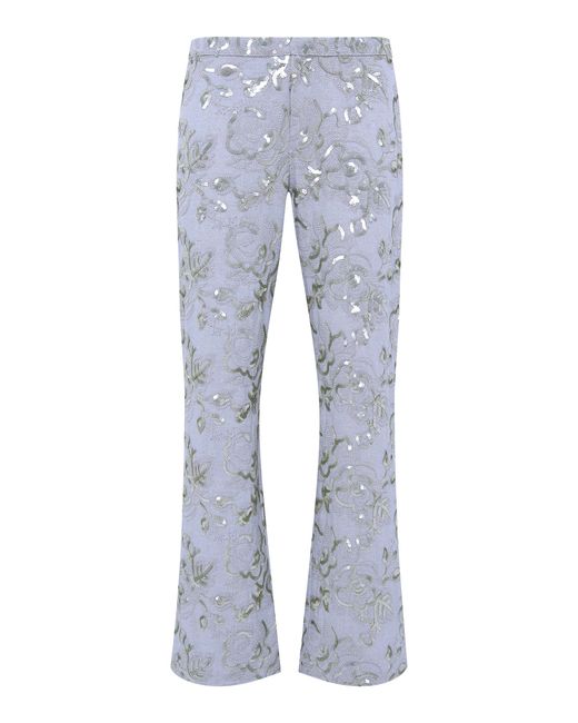 Siedres Blue Cera Sequined Straight-Leg Pants