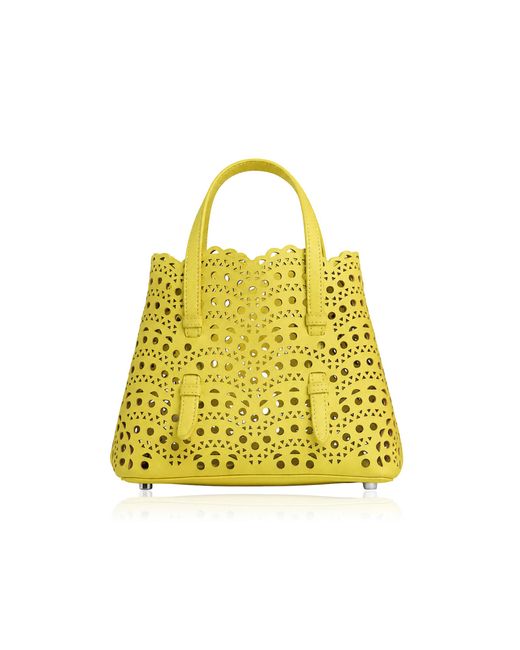 Alaïa Yellow Mina 20 Nubuck Leather Bag