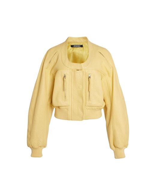 Jacquemus Yellow Tore Leather Blouson Top