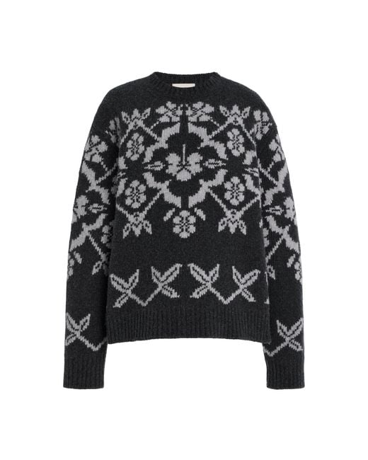 High Sport Black Georgia Fair Isle Wool Sweater
