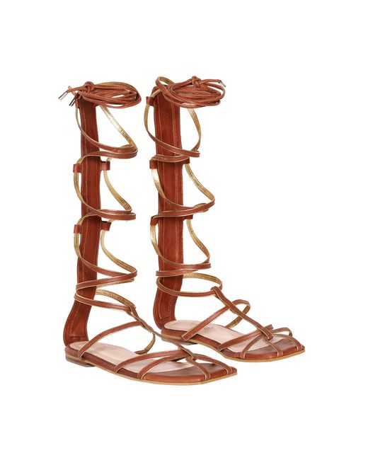 Johanna Ortiz White Baquiana Leather Gladiator Sandals