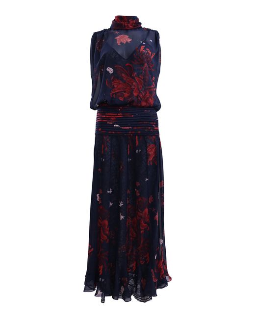 Francesca Miranda Blue Kleo Silk Maxi Dress