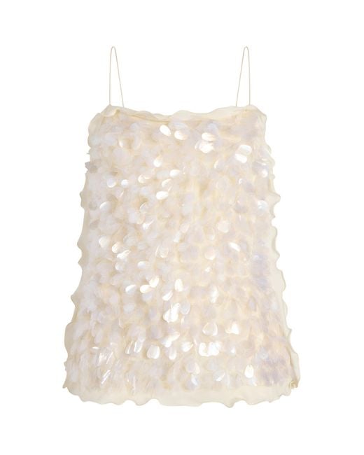 Marina Moscone Natural Silk Paillette Camisole