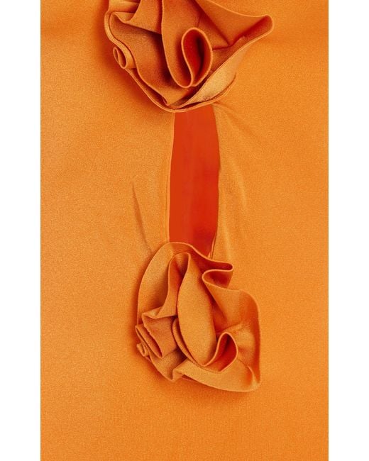 Maygel Coronel Orange Fiora Rosette-detailed Cutout One-piece Swimsuit