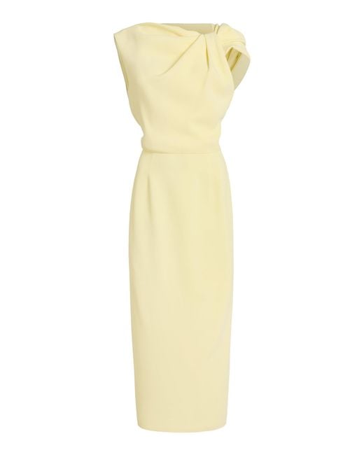 Givenchy Yellow Draped Crepe Midi Dress