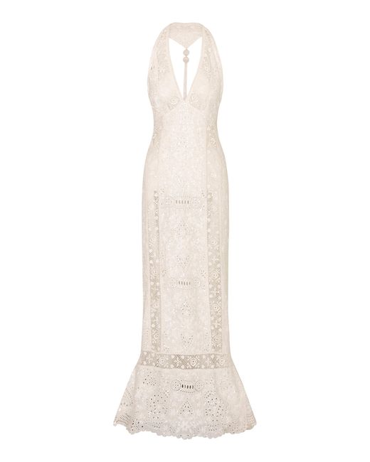 LoveShackFancy White Lilabelle Cotton Maxi Dress