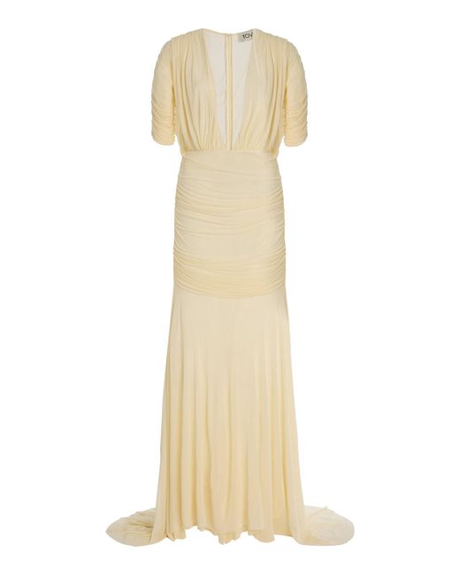 TOVE Natural Devi Gathered Jersey Gown