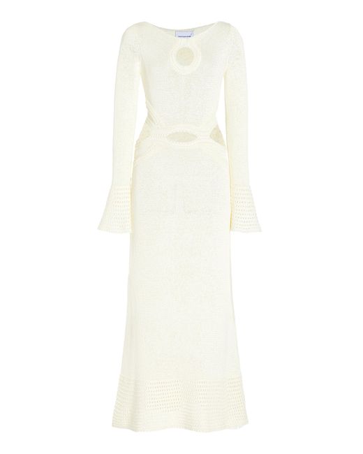 Significant Other White Saoirse Cotton-blend Cutout Midi Dress