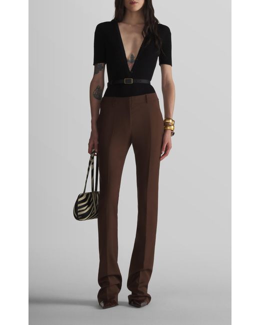 Mugler Black Buttoned Knit Cotton Bodysuit