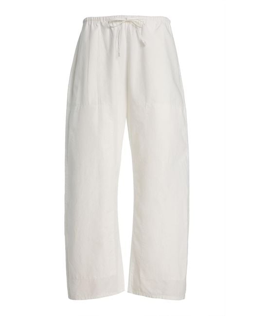 Leset White Kyoto Cotton Carpenter Pants