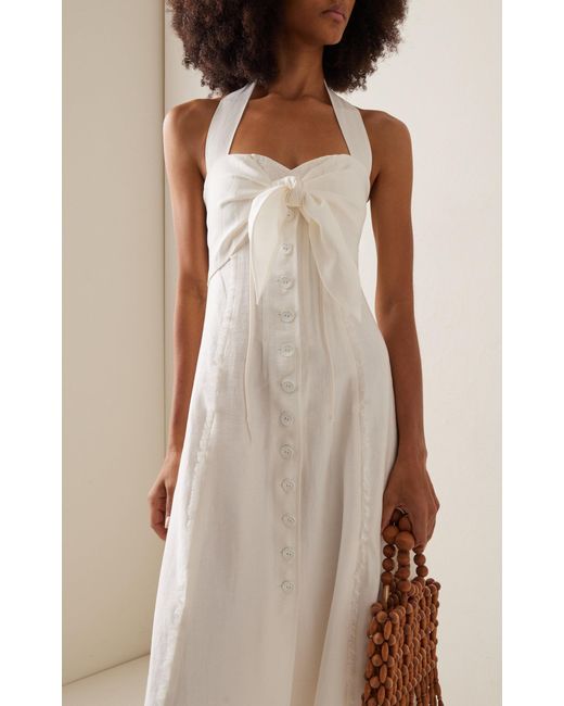 Cult Gaia White Brylie Tie-detailed Midi Dress