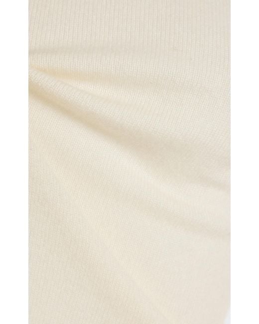 Cult Gaia White Alice Wool-Cashmere Turtleneck Sweater