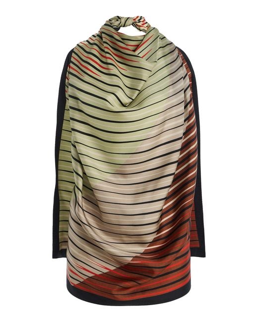Kallmeyer Multicolor Fluted Silk-Twill Scarf Top