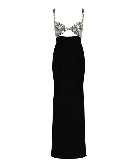 The New Arrivals Ilkyaz Ozel Black Lux Orphéon Crystal Embellished Gown