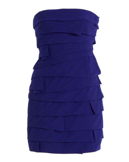 Versace Blue Satin Mini Dress
