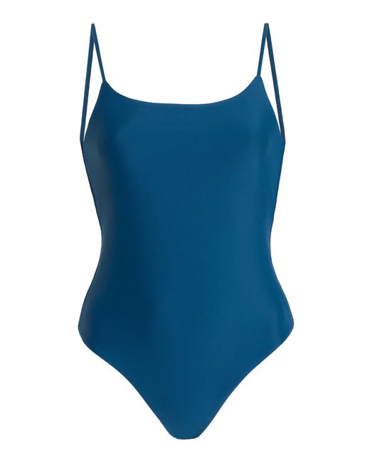 JADE Swim Blue Trophy Open Back One-piece Swimsuit