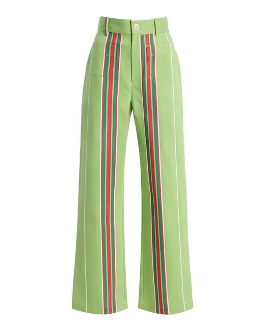 La Veste Green Exclusive La Isla Pippi Cotton Straight-Leg Pants