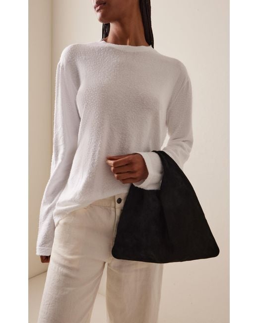 The Row Black Small Bindle Suede Bag