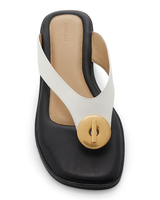 Jonathan Simkhai White Asher Leather Thong Sandals