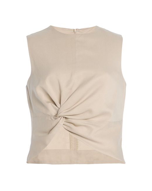 Matthew Bruch Natural Twist-Front Cropped Top