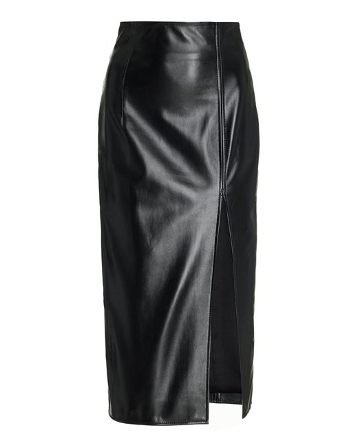 16Arlington Fonda Leather Midi Skirt in Black | Lyst