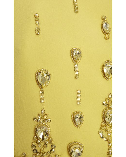 Zuhair Murad Yellow Crystal-embellished Cady Turtleneck Crop Top