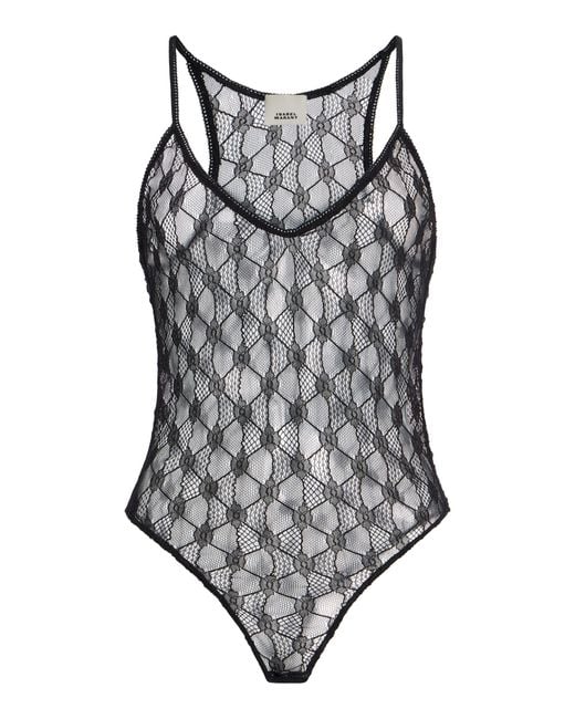 Isabel Marant Black Mildy Lace Bodysuit