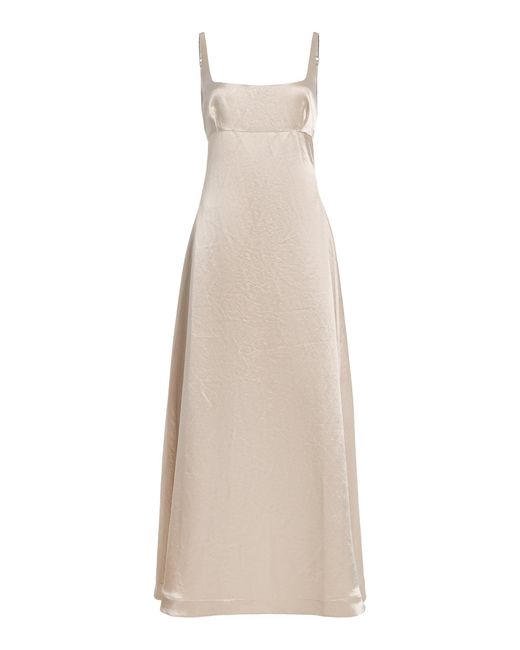 Bondi Born Natural Kobe Exposed-Back Linen-Blend Maxi Dress