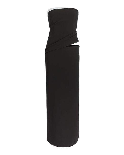 Proenza Schouler Black Jackie Crepe Midi Dress