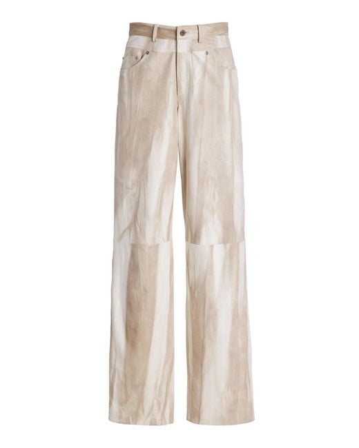 LAPOINTE Natural Marbled Leather Pants