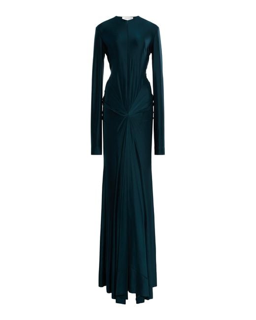 Victoria Beckham Blue Cut-Out Gown