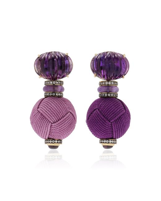 Sauer Purple Yam Silk Amethyst Earrings