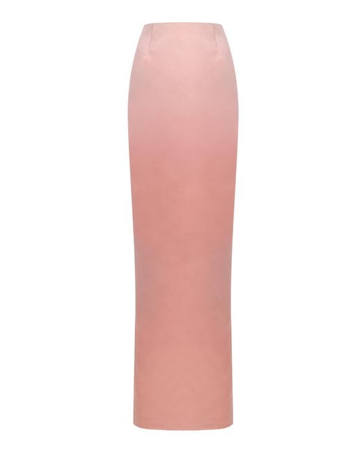 The New Arrivals Ilkyaz Ozel Pink Lee Satin Maxi Skirt