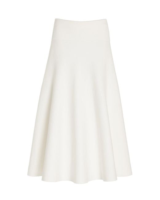 Frankie Shop White Exclusive Gabrielle Knit Midi Skirt